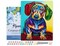 Figured'Art Paint by Numbers for Adults with Frame Dog Color Red and Green Ears 16"x20" - Craft Art Painting DIY Kit Canvas Already Stretched on a Wooden Frame